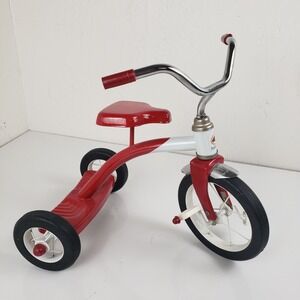 Flexible Flyer Red White Metal Tricycle Vintage Style Kids Trike Doll Decor Bike